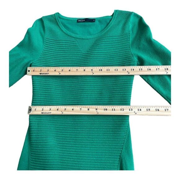 COPY - Karen Millen Womens Bodycon Knit Midi Dress Green Textured 3/4 Sleeve So… - Picture 10 of 11